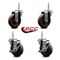 Service Caster 4 Inch High Temp Glass Filled Nylon 58 Inch Threaded Stem Caster Set 2 Brakes SCC SCC-TS20S414-GFNSHT-58212-2-TLB-2 - alternate 3